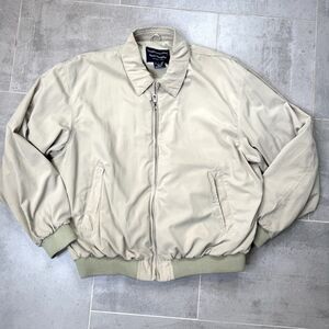 Norm Thompson Bomber Jacket Mens Large Beige Full Zip Lightweight Y2K